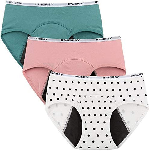 INNERSY Big Girls' Period Panties Menstrual Underwear for First Period Starter 3-Pack