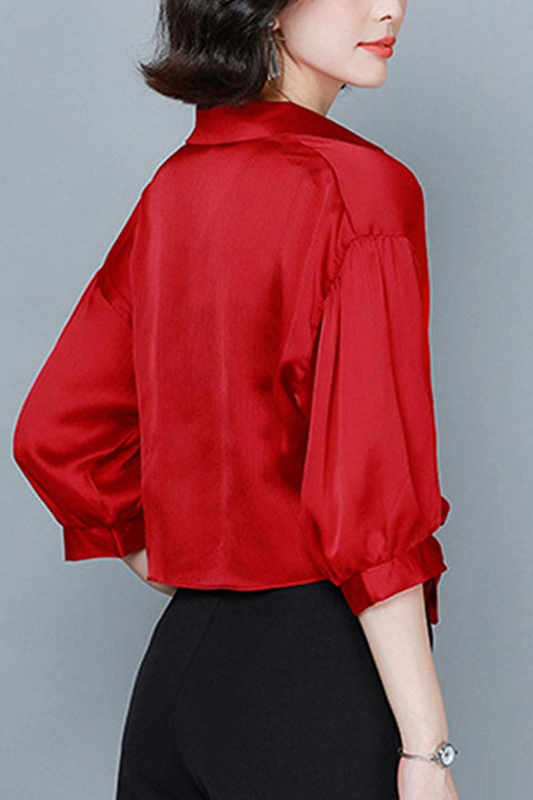 Women's Fashion Long Sleeve Top Blouses Sexy V Neck Button Down Blouse Shirt