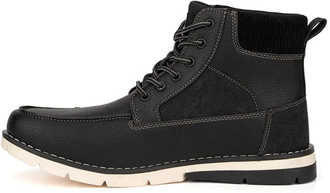 Xray Footwear Ravine Men’s Fashion Classic Combat Leather Ankle Mid-Top Oxford Boots, Round Toe, Thermoplastic rubber Outsole