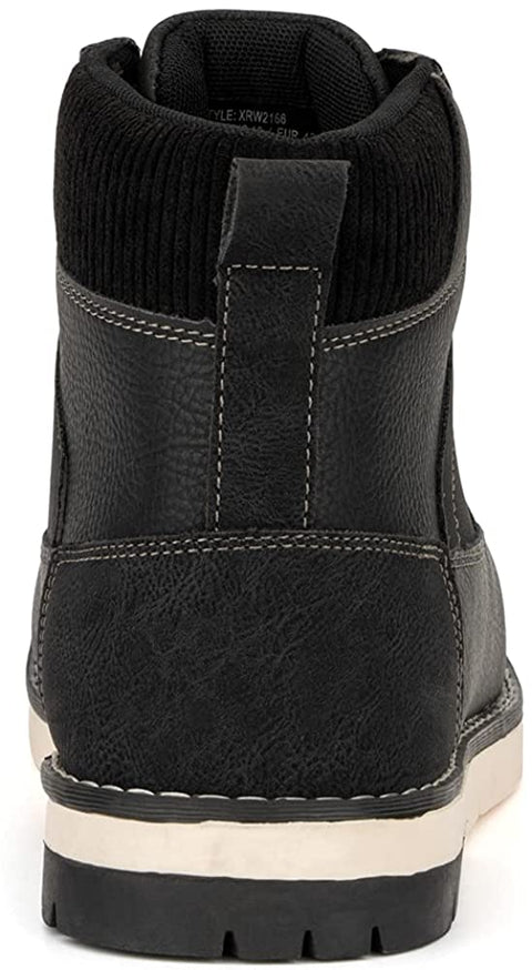 Xray Footwear Ravine Men’s Fashion Classic Combat Leather Ankle Mid-Top Oxford Boots, Round Toe, Thermoplastic rubber Outsole