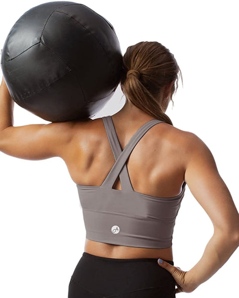 Crisscross Back High Impact Sports Bras for Women Workout Yoga Crop Tank Tops with Removable Pads