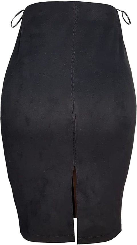 Women's Faux Suede Pencil Skirt