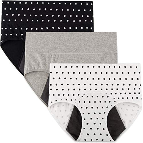 INNERSY Women's Period Underwear High Waisted Postpartum Maternity Panties 3 Pack