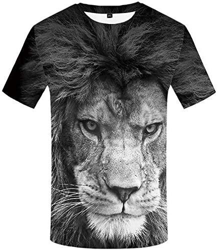 KYKU Lion Tshirt Men Size S-XXXL 3D T Shirt Animal T-Shirts for Mens Clothing