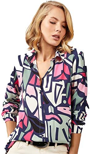 Blouses for Women Fashion, Casual Long Sleeve Button Down Shirts Tops, XS-3XL