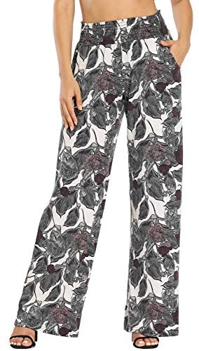 Urban CoCo Women's Boho Palazzo Pants Wide Leg Lounge Pants