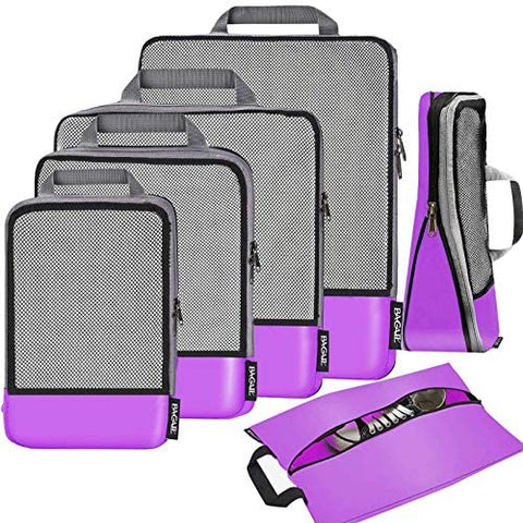 BAGAIL 4 Set/5 Set/6 Set Compression Packing Cubes Travel Expandable Packing Organizers