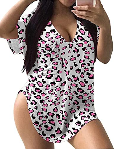 Plus Size Tops for Women Tie Dye Print Casual Scoop Collar T Shirts with Pockets