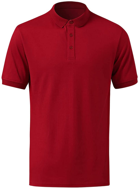 U/D Men's Classic Polo Collar Solid Color Casual Button T-Shirt