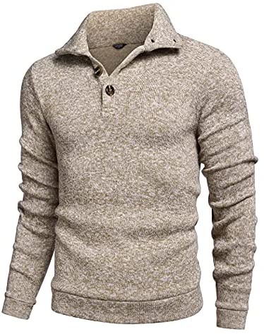 Men Casual Knit Pullover Sweatshirt Slim Fit Thermal Fashion Sweater