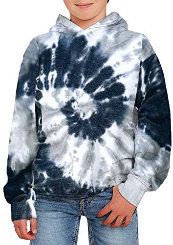 GAMISOTE Unisex Kids Tie Dye Sweatshirt Boys Girls Hooded Kangaroo Pocket Pullover Hoodies