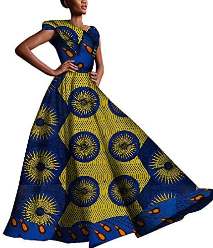 XIAOHUAGUA African Dresses for Women V-Neck Sexy Party Skirts Big Sizes