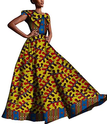 XIAOHUAGUA African Dresses for Women V-Neck Sexy Party Skirts Big Sizes