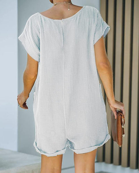 Women's Crewneck Cotton Casual Loose Shorts
