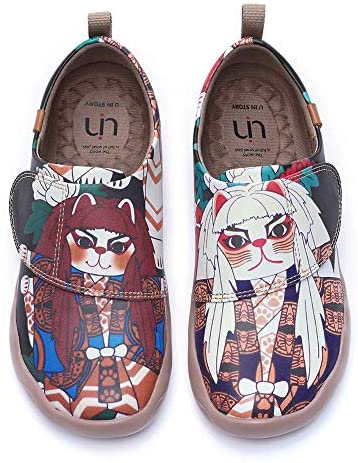 UIN Women's Men's Slip On Casual Shoes Art Travel Painted Comfortable Walking Loafer Sneakes Janpanese Art Style