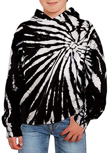 GAMISOTE Unisex Kids Tie Dye Sweatshirt Boys Girls Hooded Kangaroo Pocket Pullover Hoodies