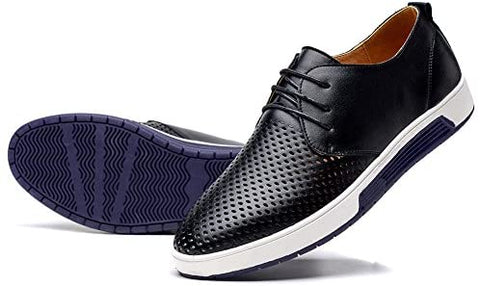 konhill Men's Casual Oxford Shoes - Breathable Dress Shoes Loafers Lace-up Flat Sneakers