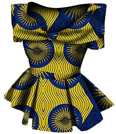 Off Shoulder Women's Dashiki African Print Tops Shirt Ruffles Sexy Party Clothes