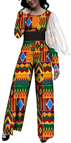 XIAOHUAGUA African Women Jumpsuits Casual Outfits Loose Romper Jumpsuit with Yarn Long Sleeves