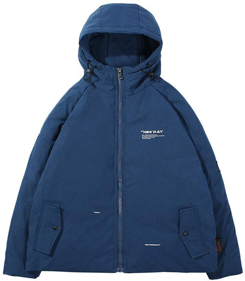 Men's Stylish Thicken Warm Down Jacket Classic Regular Fit Hooded Parka Jacket