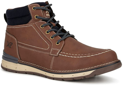 Xray Footwear Men's Icehouse Work Boot, Smooth faux leather, Lace-up front, Moc toe, rubber sole