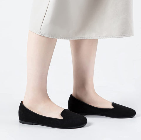 mysoft Women's Flats Slip on Loafer Ballet Flat Shoes with +Comfort Heel Protection