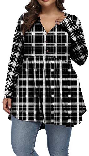Women Plus Size Tunic Tops Christmas Shirt Floral Print Casual Flowy Tunics for Leggings