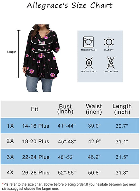 Women Plus Size Tunic Tops Christmas Shirt Floral Print Casual Flowy Tunics for Leggings