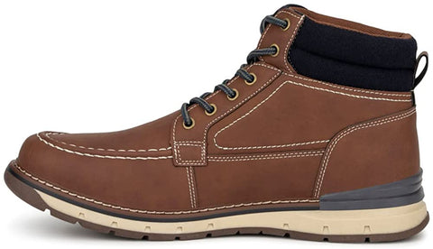 Xray Footwear Men's Icehouse Work Boot, Smooth faux leather, Lace-up front, Moc toe, rubber sole