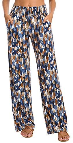 Urban CoCo Women's Boho Palazzo Pants Wide Leg Lounge Pants