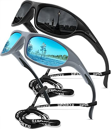 AWGSEE Polarized Sports Sunglasses For Men Cycling Driving Fishing Sun Glasses TR90 Unbreakable Frame 100% UV Protection