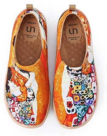 UIN Women's Slip On Loafers Canvas Lightweight Flats Sneakers Love & Humans Walking Casual Art Painted Travel Shoes Amour