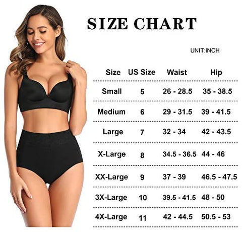 Women's High Waisted Cotton Underwear Soft Breathable Full Coverage Stretch Briefs Ladies Panties 5-Pack