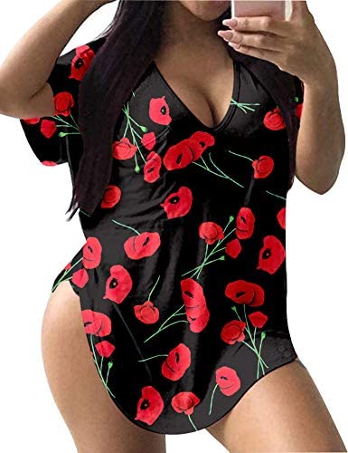 Plus Size Tops for Women Tie Dye Print Casual Scoop Collar T Shirts with Pockets
