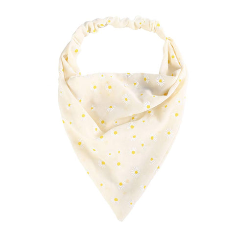 Floral Elastic Hair Scarf Headband - 3 PCS Chiffon Head Kerchief Headband Print Floral Hair Scarves with Hair Clips Kerchief Head Scarf Hair Bandanas for Women (White/Beige/Purple)