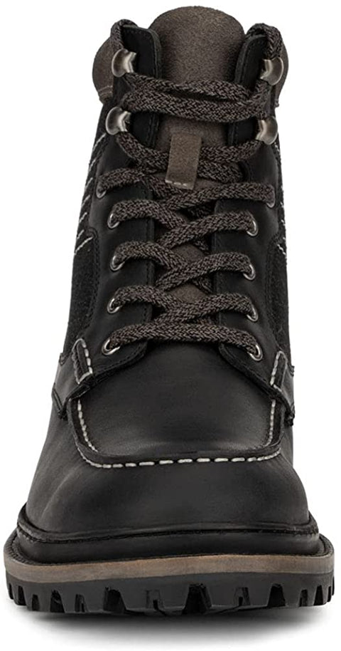 Reserved Footwear New York Vector Men’s Fashion Classic Combat Leather Ankle Mid-Top Motorcycle Boots, Round Toe, Rubber Outsole