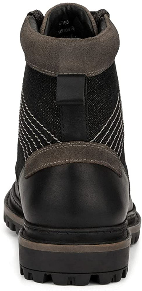 Reserved Footwear New York Vector Men’s Fashion Classic Combat Leather Ankle Mid-Top Motorcycle Boots, Round Toe, Rubber Outsole