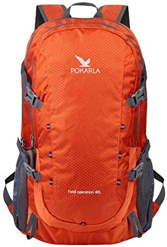 POKARLA 40L Hiking Backpack Lightweight Packable Water Resistant Travel Daypack