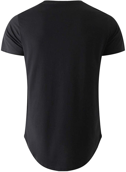 KLIEGOU Mens Cotton Hipster Crewneck T-Shirt with Zip Pocket(K218)