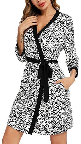 Robe for Women Kimono Robes Soft Bamboo Sleepwear Short Knit Bathrobe Ladies Loungewear S-XXL
