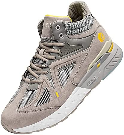 FitVille Men's Wide Sneakers High-top Basketball Shoes Supportive Walking Shoes with Extra Wide Toe Box for Flat Feet