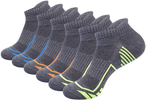 Mens Ankle Athletic Low Cut Socks for Men Sports Running Cushion 6 Pack