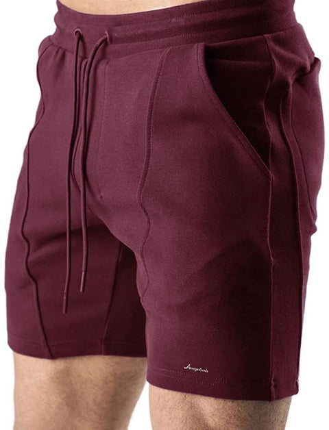 Men's Casual Elastic Waist Drawstring Shorts Gym Workout Training Running Jogging Pants with Pockets