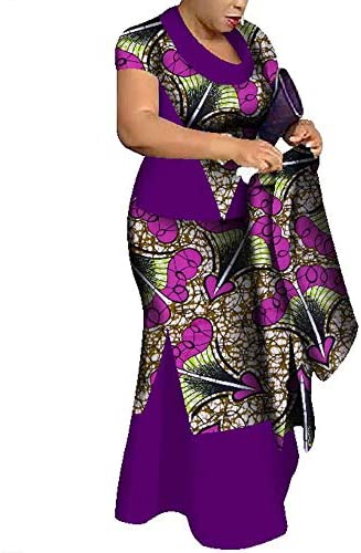 African Matching Dresses Sets Women's 3 Pieces Tops & Skirts & Headwrap Clothing Plus Size