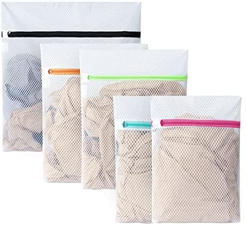 BAGAIL Set of 3 Honeycomb Mesh Laundry Bags for Blouse,Hosiery,Stocking,Underwear, Lingerie with Zipper Lock,Premium Laundry Bags for Travel Storage Organization(3 Set)