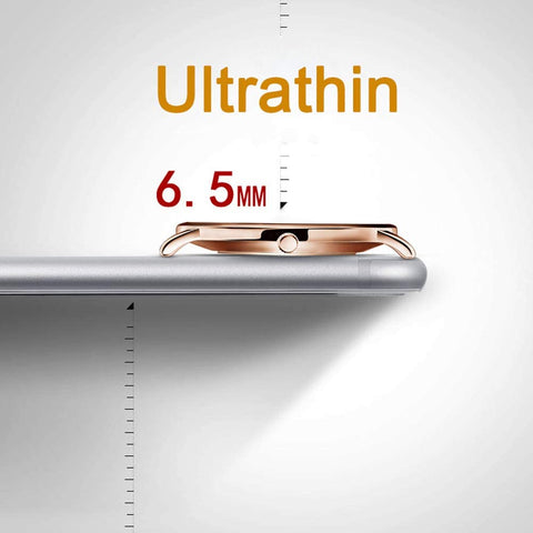 Ultra Thin for Ladies Leather Band Wrist Watch