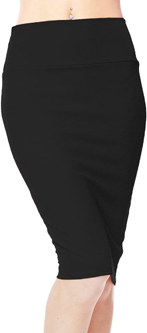 Women's High Waist Stretch Bodycon Pencil Skirt