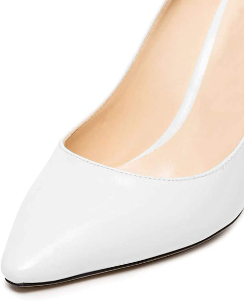 FSJ Women Elegant Pointed Toe Pumps Clear High Heels Lucite Slip On Classic Casual Office Shoes Size 4-15 US