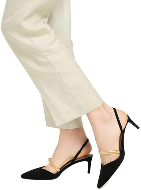 FSJ Women Trendy Mid Low Heeled Slingback Pumps Slip On Pointed Toe Sandals Basic Business Party Shoe 4-15 US