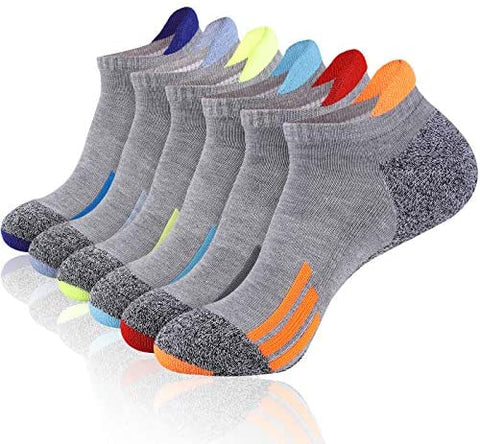 Mens Ankle Athletic Low Cut Socks for Men Sports Running Cushion 6 Pack